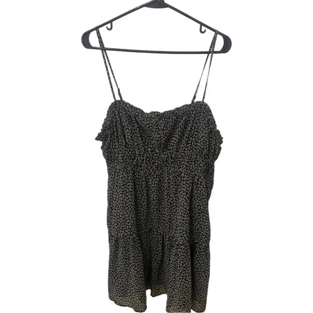 Zara Black and White Floral Tunic Top